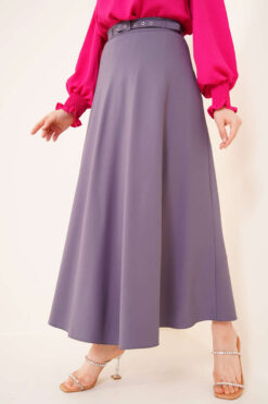 Alternative view of Thin Belted Skirt Slate Grey