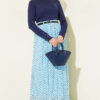 Lightweight Belted Polka Dot Chiffon Skirt Baby Blue – Bild 2