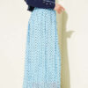 Lightweight Belted Polka Dot Chiffon Skirt Baby Blue – Bild 3