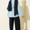 Lace-Up Tunic with Patch Detail Baby Blue - Image 3