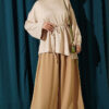 Lace-Up Tunic with Patch Detail Beige - Image 2