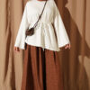 Lace-Up Tunic with Patch Detail Ecru - Imagen 2