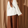 Lace-Up Tunic with Patch Detail Ecru - Imagen 3