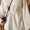 Lace-Up Tunic with Patch Detail Ecru - Imagen 4