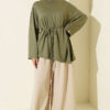 Lace-Up Tunic with Patch Detail Khaki - Imagen 2