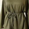 Lace-Up Tunic with Patch Detail Khaki - Imagen 4