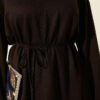 Lace-Up Tunic with Patch Detail Brown - Image 4