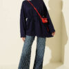Lace-Up Tunic with Patch Detail Navy Blue - Imagen 2