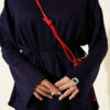 Lace-Up Tunic with Patch Detail Navy Blue - Imagen 4