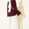 Lace-Up Tunic with Patch Detail Plum - Image 3