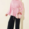 Lace-Up Tunic with Patch Detail Pink - Afbeelding 2