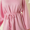 Lace-Up Tunic with Patch Detail Pink - Afbeelding 4