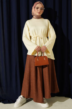 Alternative view of Lace-Up Tunic with Patch Detail Yellow