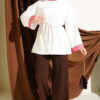 Rope-Tie Striped French Terry Tunic White – Image 2