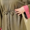 Rope-Tie Striped French Terry Tunic Khaki - Afbeelding 4