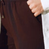 Belted Tapered Pants with String Detail Dark Brown – Bild 4
