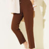 Belted Tapered Pants with String Detail Dark Brown – Bild 5