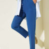 Belted Tapered Pants with String Detail Blue - الصورة 2