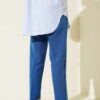 Belted Tapered Pants with String Detail Blue - الصورة 3