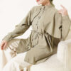 Shirt with Belted Sleeve Cape Hazel