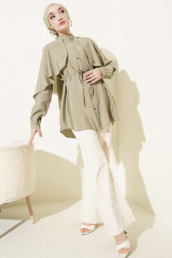 Alternative view of Shirt with Belted Sleeve Cape Hazel