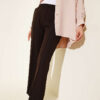 Spanish Flare Split Hem Trousers Dark Brown