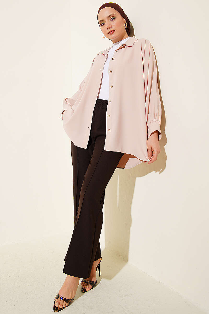 Spanish Flare Split Hem Trousers Dark Brown - immagine 2