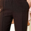 Spanish Flare Split Hem Trousers Dark Brown - immagine 4