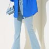 Flared Denim Pants Light Charcoal
