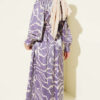 Jacquard Sleeve Pleated Dress Lilac - الصورة 3