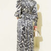 Jacquard Sleeve Pleated Dress Black - Image 3