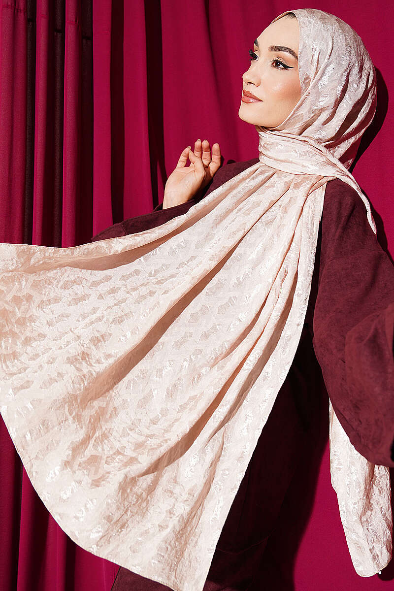 Textured Jacquard Shaw Beige