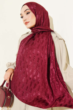 Alternative view of Textured Jacquard Shaw Burgundy