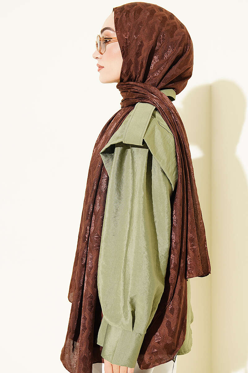 Textured Jacquard Shaw Brown – Bild 3