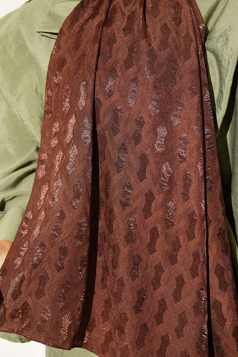 Textured Jacquard Shaw Brown – Bild 4