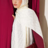 Textured Jacquard Shaw Cream – Image 2