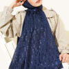 Textured Jacquard Shaw Navy Blue
