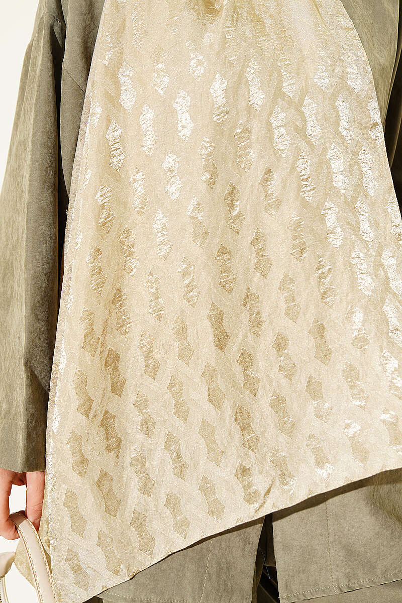 Textured Jacquard Shaw Oil Green - Imagen 4