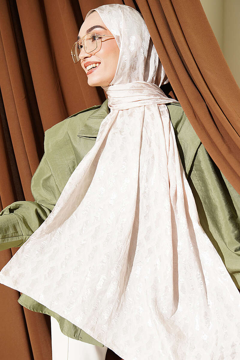 Textured Jacquard Shaw Champagne
