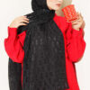 Textured Jacquard Shaw Black - Image 2