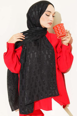 Alternative view of Textured Jacquard Shaw Black