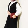 Textured Long Knit Vest Black