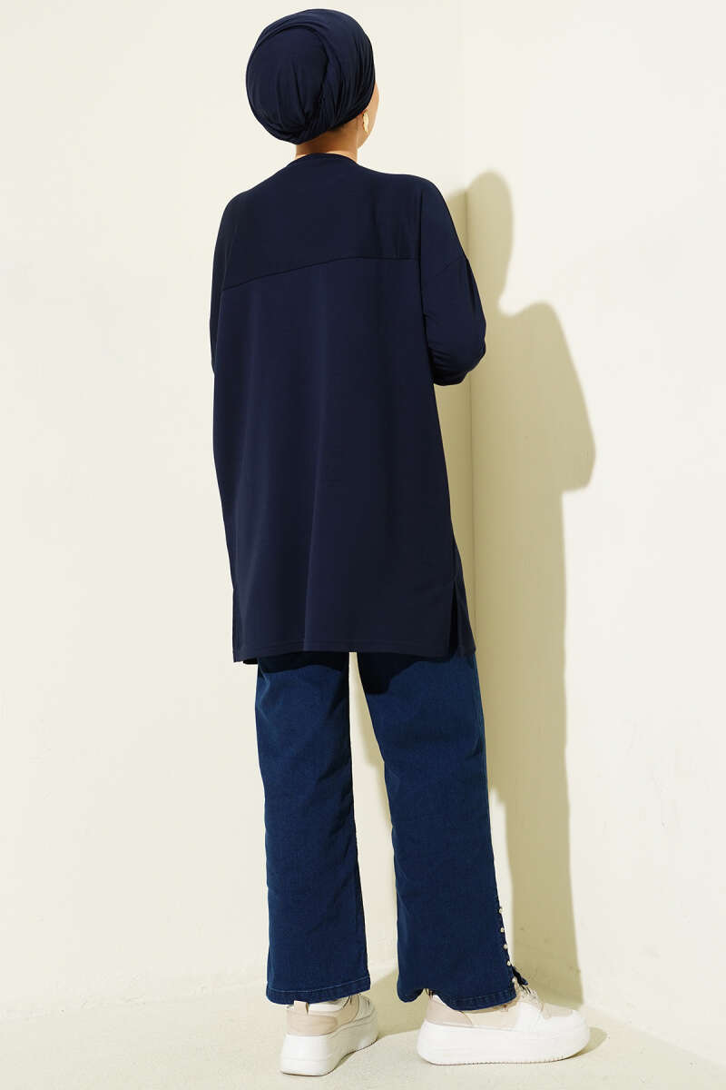 Heart Detail Basic Tunic Dark Navy - immagine 3