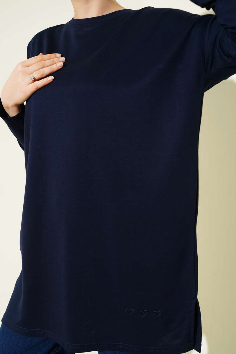 Heart Detail Basic Tunic Dark Navy - immagine 4