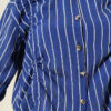 Heart Buttoned Front Gathered Short Shirt Navy Blue - immagine 4