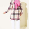 Hooded Pocketed Flannel Shirt Pink - الصورة 3