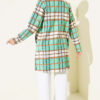 Hooded Pocketed Flannel Shirt Green - immagine 3
