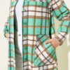 Hooded Pocketed Flannel Shirt Green - immagine 4