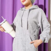 Hooded Dress with Pocket Details Grey - Imagen 2