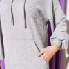 Hooded Dress with Pocket Details Grey - Imagen 4